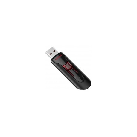 Memoria USB SanDisk Cruzer Glide, 128GB, USB 3.0, Negro/Rojo