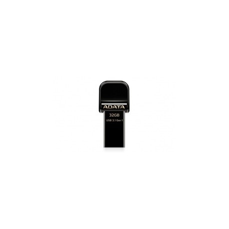 Memoria USB Adata AI920, 32GB, Lightning/ USB 3.0, Lectura 150MB/s, Escritura 30MB/s, Negro - para iPhone/iPad/iPod