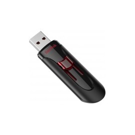 Memoria USB SanDisk Cruzer Glide, 64GB, USB 3.0, Negro/Rojo