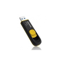 Memoria USB Adata DashDrive UV128, 32GB, USB 3.0, Lectura 40MB/s, Escritura 25MB/s, Negro/Amarillo