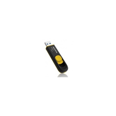 Memoria USB Adata DashDrive UV128, 32GB, USB 3.0, Lectura 40MB/s, Escritura 25MB/s, Negro/Amarillo