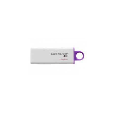 Memoria USB Kingston DataTraveler I G4, 64GB, USB 3.0, Púrpura/Blanco
