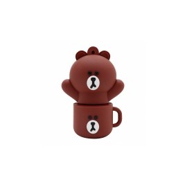 Memoria USB BRobotix 190432-22, 32GB, USB 2.0, Oso en Taza