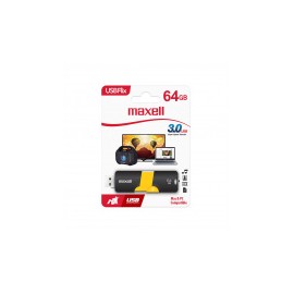 Memoria USB Maxell 347493, 64GB, USB 3.0, Negro/Amarillo