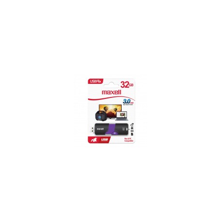 Memoria USB Maxell Flix, 32GB, USB 3.0, Morado