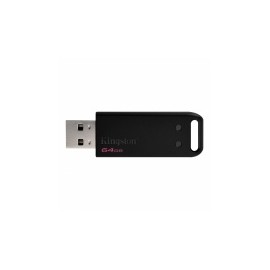 Memoria USB Kingston DataTraveler 20, 64GB, USB 2.0, Negro, 2 Piezas