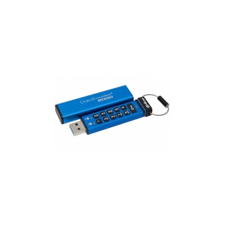 Memoria USB Kingston DataTraveler 2000, 64GB, USB 3.0, Lectura 135MB/s, Escritura 40MB/s, Azul