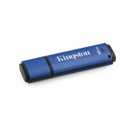 Memoria USB Kingston DataTraveler Vault Privacy, 16GB, USB 3.0, Lectura 165MB/s, Escritura 22MB/s, Azul