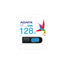 Memoria USB Adata Dashdrive UV128, 128GB, USB 3.0, Lectura 100MB/s, Escritura 40MB/s, Negro/Azul