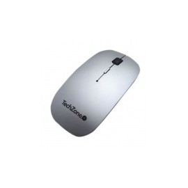 Mouse TechZone Láser TZ18MOUINAMP-PL, Inalámbrico, USB, 1600DPI, Plata- incluye Mousepad