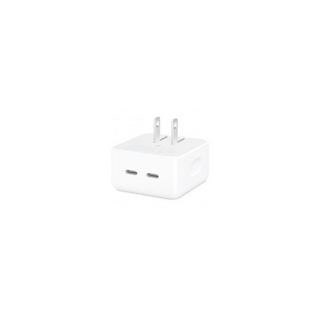 Apple Adaptador/Cargador de Corriente Dual USB-C, 35W, Blanco, para MacBook Air/iPhone/iPad/Apple Watch/AirPods