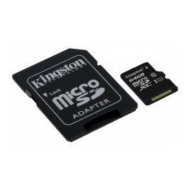 Memoria Flash Kingston, 64GB microSDXC Clase 10 UHS-I, con Adaptador SD