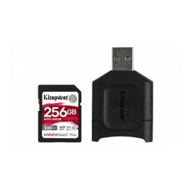 Memoria Flash Kingston Canvas React Plus, 256GB SDXC UHS-II Clase 10, con Adaptador USB