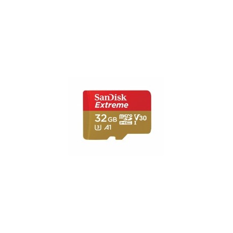 Memoria Flash SanDisk Extreme, 32GB MicroSDHC UHS-I Clase 10, con Adaptador