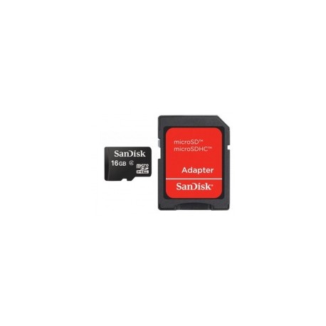 Memoria Flash SanDisk, 16GB microSDHC Clase 4, con Adaptador