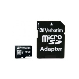 Memoria Flash Verbatim, 16GB microSDHC Clase 10, con Adaptador