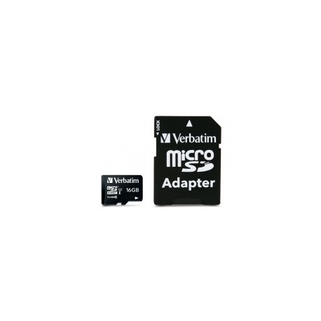 Memoria Flash Verbatim, 16GB microSDHC Clase 10, con Adaptador