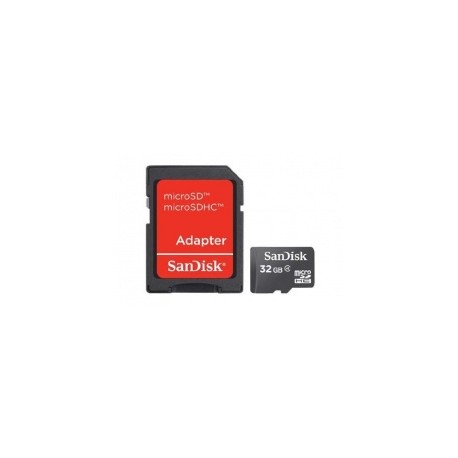 Memoria Flash SanDisk SDSDQM-032G-B35A, 32GB microSDHC Clase 4, con Adaptador