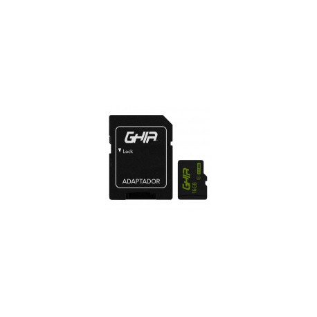 Memoria Flash Ghia, 16GB microSDHC Clase 10, con Adaptador