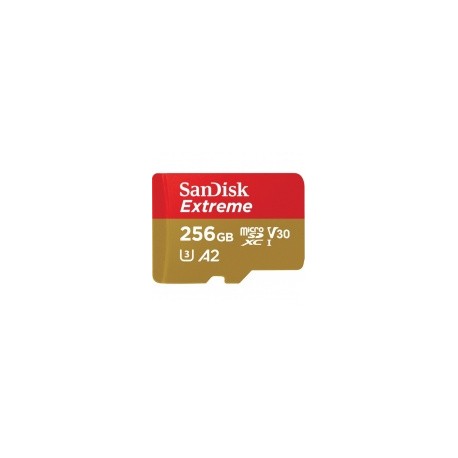 Memoria Flash SanDisk Extreme, 256GB MicroSDXC Clase 10, con Adaptador