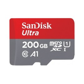 Memoria Flash SanDisk Ultra A1, 200GB MicroSDXC Clase 10, con Adaptador