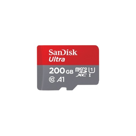 Memoria Flash SanDisk Ultra A1, 200GB MicroSDXC Clase 10, con Adaptador