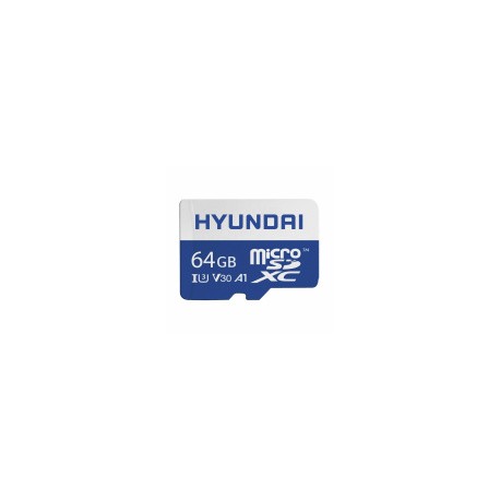 Memoria Flash Hyundai U3, 64GB MicroSDXC UHS-I Clase 10, con Adaptador