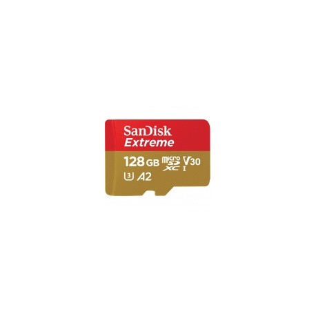 Memoria Flash SanDisk Extreme, 128GB MicroSDXC UHS-I Clase 10