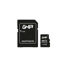 Memoria Flash Ghia GAC-210, 64GB MicroSDXC UHS-I Clase 10, con Adaptador