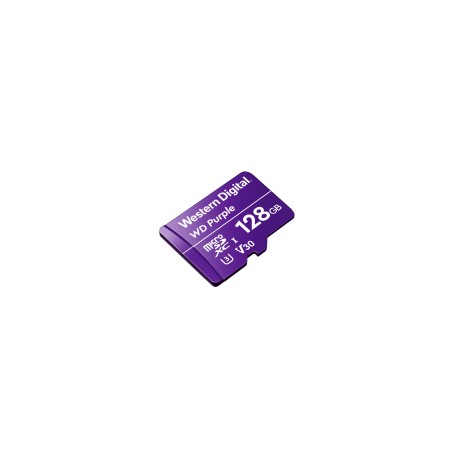 Memoria Flash Western Digital WD Purple, 128GB MicroSDXC V30 Class 3 (U3), para Videovigilancia