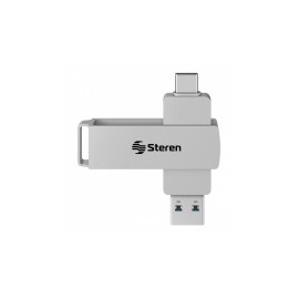 Memoria USB Steren MFD-064/DUAL, 64GB, USB C/USB A 3.0, Plata