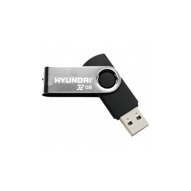 Memoria USB Hyundai U2B, 32GB, USB 2.0, Negro/Plata