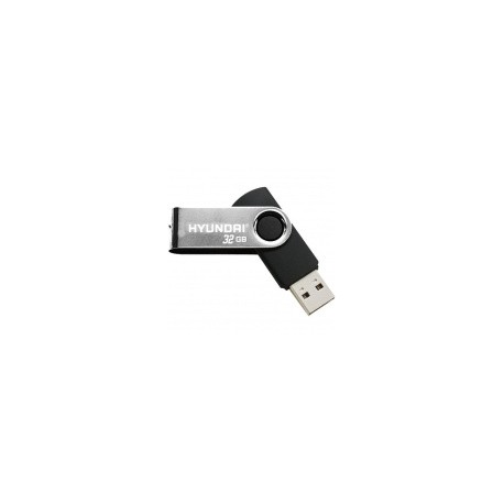 Memoria USB Hyundai U2B, 32GB, USB 2.0, Negro/Plata