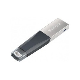 Memoria USB SanDisk IXpand Mini, 32GB, USB 3.0/Lightning, Lectura 90MB/s, Gris/Plata