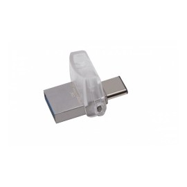 Memoria USB Kingston DataTraveler microDuo 3C, 32GB, USB 3.1/Micro USB, Lectura 100MB/s, Escritura 10MB/s, Plata