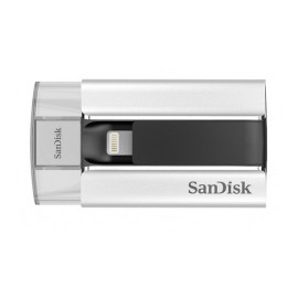 Memoria USB SanDisk iXpand, 16GB, USB 2.0/Lightning, Negro/Plata