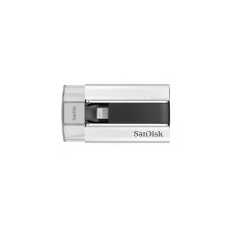 Memoria USB SanDisk iXpand, 16GB, USB 2.0/Lightning, Negro/Plata