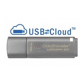 Memoria USB Kingston DataTraveler Locker+ G3, 16GB, USB 3.0, Lectura 135MB/s, Escritura 40MB/s, Plata