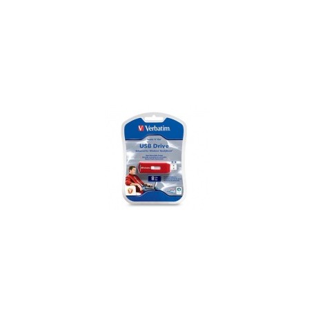 Memoria USB Verbatim Store 'n' Go, 8GB, USB 2.0, Rojo
