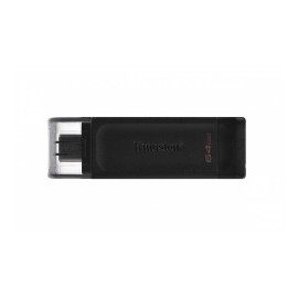 Memoria USB Kingston DataTraveler 70, 64GB, USB-C 3.2, Negro