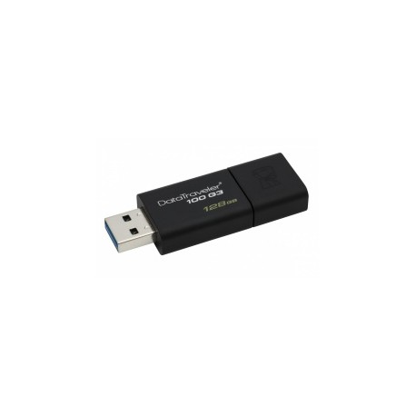 Memoria USB Kingston DataTraveler 100 G3, 128GB, USB 3.0, Lectura 130MB/s, Negro