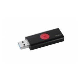 Memoria USB Kingston DataTraveler 106, 64GB, USB 3.1, Negro/Rojo