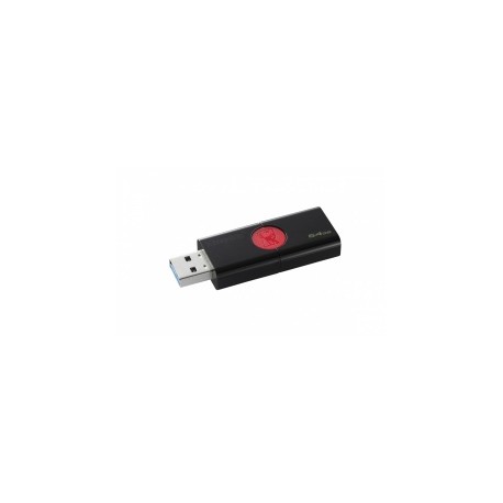 Memoria USB Kingston DataTraveler 106, 64GB, USB 3.1, Negro/Rojo