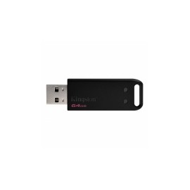 Memoria USB Kingston Datatraveler 20, 64GB, USB 2.0, Negro, 3 Piezas