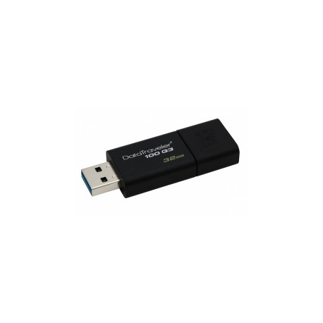 Memoria USB Kingston DataTraveler 100 G3, 32GB, USB 3.0, Lectura 100MB/s, Escritura 10MB/s, Negro