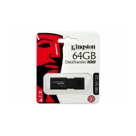 Memoria USB Kingston DataTraveler 100 G3, 64GB, USB 3.0, Lectura 100MB/s, Negro
