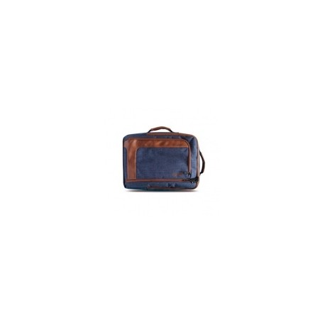 Ghia Mochila 2 en 1 de Nylon GM-012G para Laptop 15.6", Azul/Café