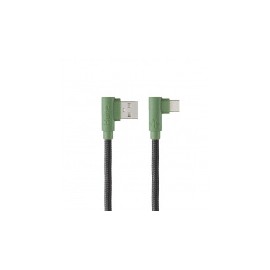 Hune Cable USB A Macho - USB C Macho, 1.2 Metros, Negro/Verde