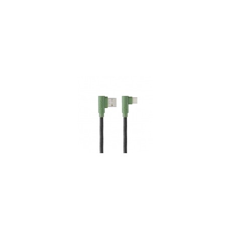 Hune Cable USB A Macho - USB C Macho, 1.2 Metros, Negro/Verde