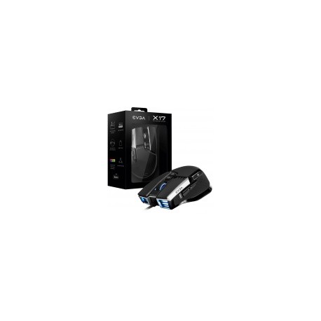 Mouse Gamer EVGA Óptico X17 Gaming Black, Alámbrico, USB A, 16.000 DPI, Negro ― ¡Compra y participa para ganar una Tarjeta de V
